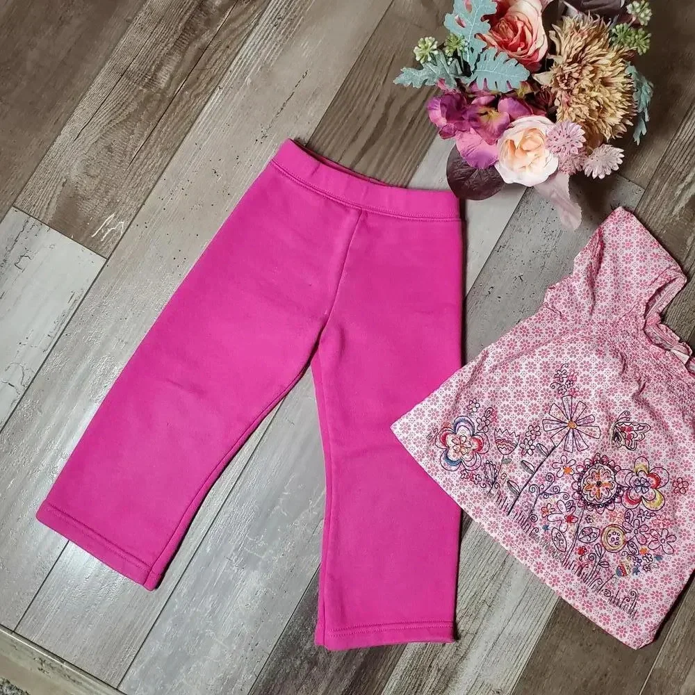 Toddler Girl Size 3T Casual Hot Pink 2 Pc Outfit NWOT